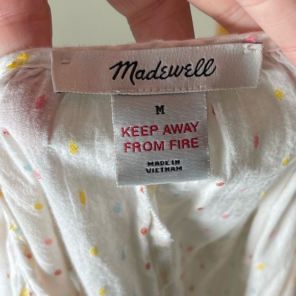 Madewell Tiered Cover-Up Dress Nightgown in Rainbow Clipdot Medium Cottagecore - Picture 7 of 15
